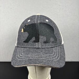Bear Trucker Hat Wool Blend Gray Unisex Adult OSFM‎ Snapback Mesh Back Cap